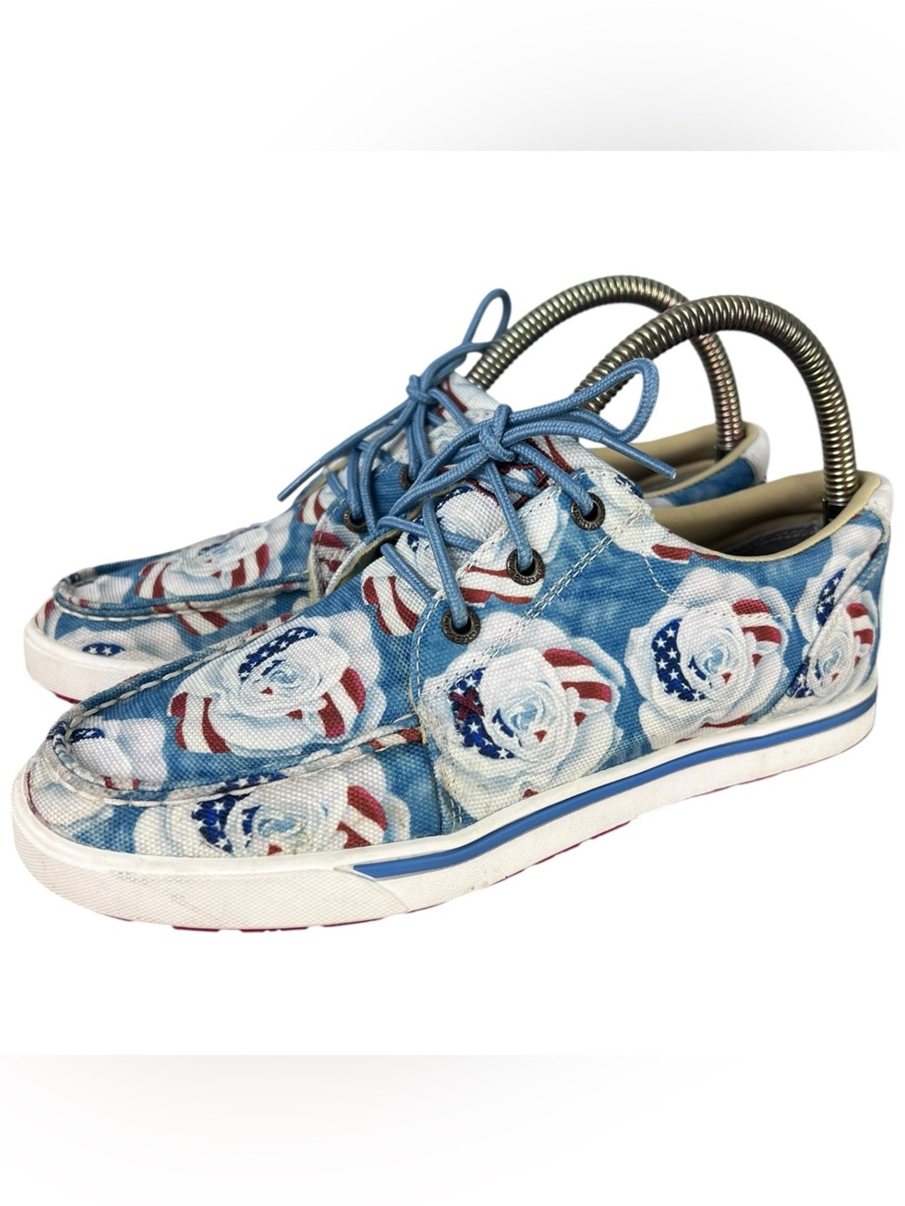 TWISTED X Women’s American Floral Rose Fabric Lace Up Casual Shoes Size 7.5 M